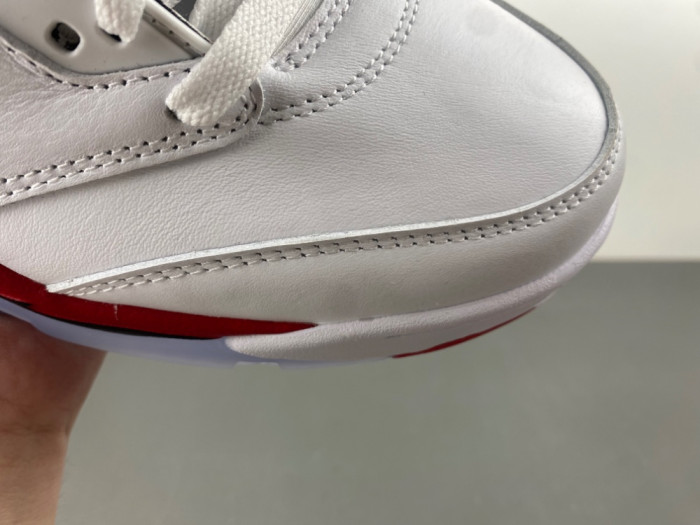 OFF WHITE AIR JORDAN 5 FIRE RED BLACK TONGUE - HQ7978-101