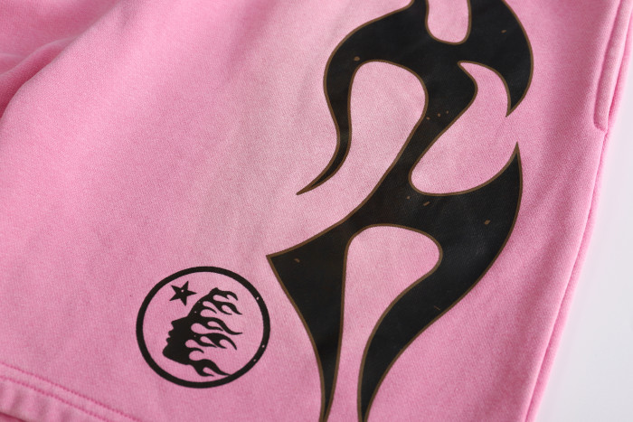Hellstar Flame Shorts Pink